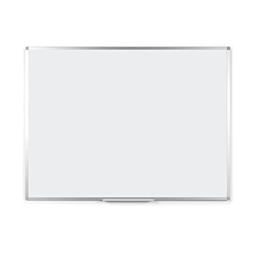 BoardsPlus - Lavagna Magnetica Bianca, 90 x 60 cm, Lavagna Cancellabile A Secco Con Cornice Sottile In Alluminio Anodizzato, Superficie In Acciaio Laccato