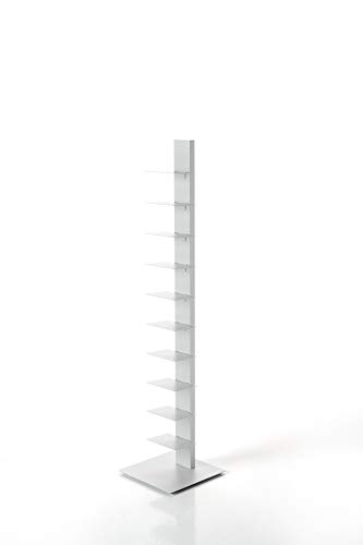 BBB ITALIA Libreria SAPIENS a colonna verticale scaffale autoportante con ripiani (152 cm, Bianco)