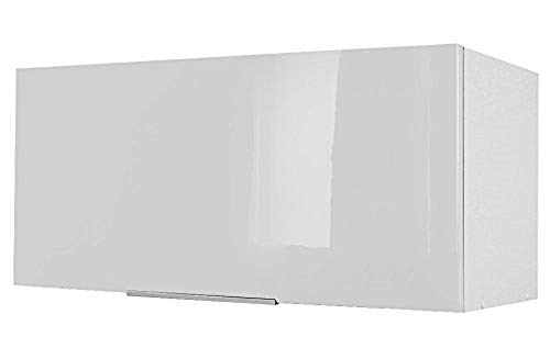 Berlioz Creations - Mobile alto da cucina sopra cappa, Altro, bianco brillante, 80 x 34 x 35 cm