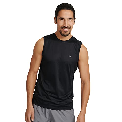 DANISH ENDURANCE Men's Classic Recycled Polyester Tank Top, 1 Pack (Nero, M)