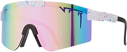 617 CTNRRL Occhiali da sole sportivi da uomo e donna fuori ciclismo polarizzati corsa occhiali da pesca, occhiali da sole UV-400 sport all'aria aperta (rosa)