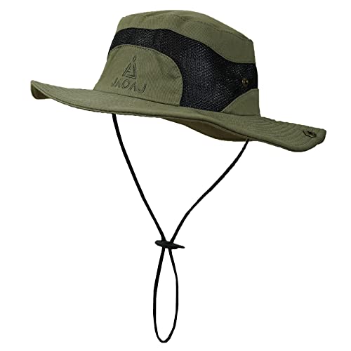 Bigoco Cappello Trekking Uomo Anti UV-Cappello da Sole Pescatore Uomo-Cappello Safari-Cappello Cotone Estivo Pesca