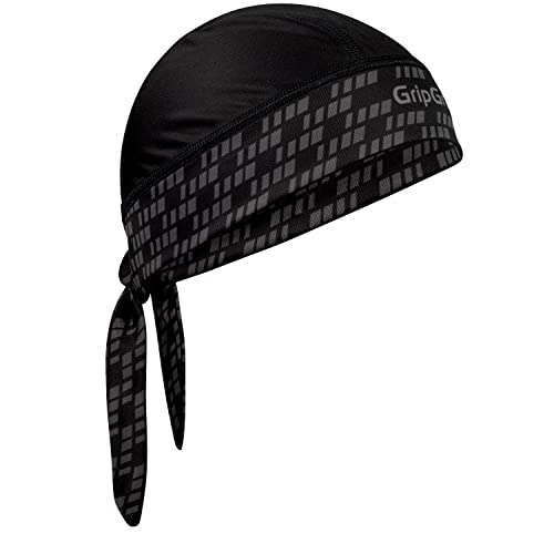 GripGrab Bandana - UV-Protection Summer Under-Helmet Cycling Headscarf Headwrap Headwear - Breathable 8 Colours Unisex Sweatband, nero, taglia unica