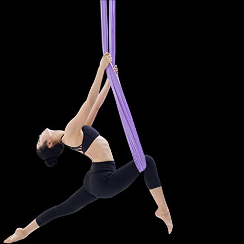 FLY FLU Amaca Yoga Antigravity, Amaca Aerea per Yoga Home Yoga Micro Elastica Yoga Amaca Sling Yoga Stretching Yoga Gym,Lavender-7M