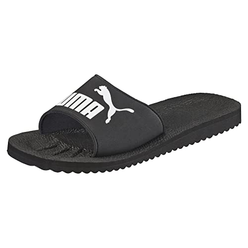 PUMA Unisex Adults' Fashion Shoes PURECAT Slide Sandal, BLACK-WHITE, 46