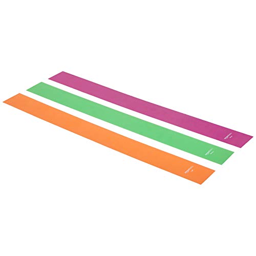Amazon Basics Fascia elastica di resistenza in TPE, 1500 mm, set da 3 unità , Multicolore
