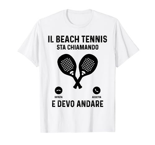 Beach Tennis Divertente Racchettoni Spiaggia Maglietta