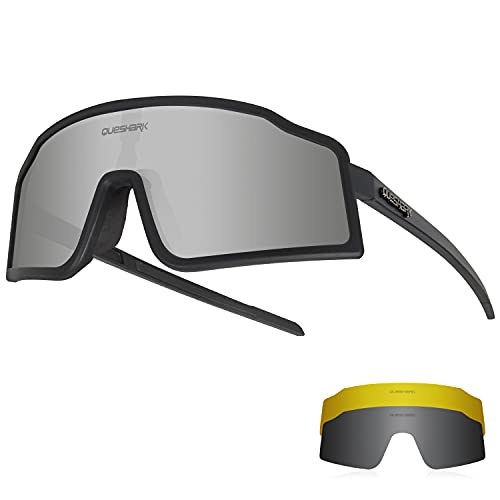Queshark Occhiali da Ciclismo Occhiali da Sole Per uomo Donna 1 Polarizzato 2 HD Lenti Anti UVA UVB Per MTB Bici da strada Corsa Pesca Sport All'aperto