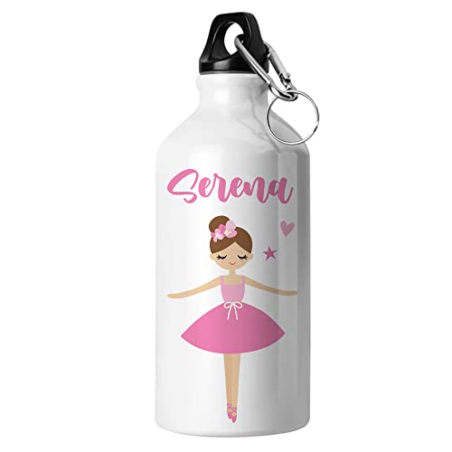Babloo Borraccia in Alluminio Personalizzata con Nome Grafica Ballerina per Bambina Personalizzabile Ideale per la Danza, Tempo Libero o Scuola 500 ml