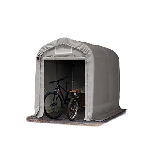 Tenda Garage 1,6 x 2,4 m Tenda Capannone in PVC 800 N e Stabile Costruzione in Acciaio Grigio