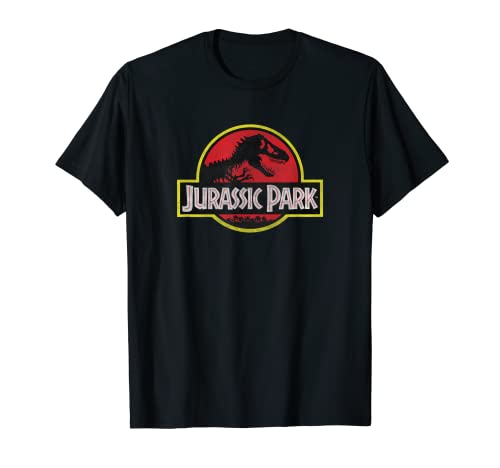 Jurassic Park Distressed Vintage Logo Maglietta