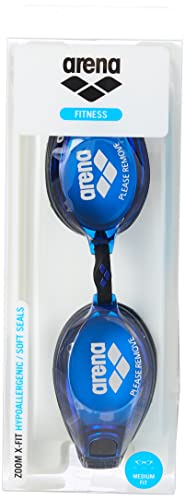 Arena Zoom X-Fit Occhialini Nuoto Anti Appannamento, Unisex Adulto, Blu, 10 x 7 x 5 cm