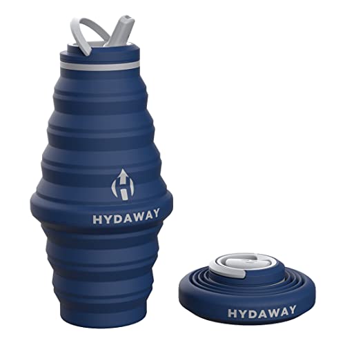 HYDAWAY - Bottiglia acqua pieghevole, 750 ml, coperchio ribaltabile | Ultra-flessibile, adatta per i viaggi, in silicone per uso alimentare