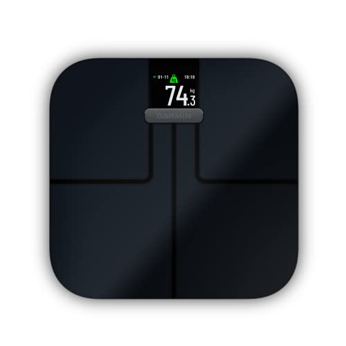 Garmin Index S2 Black Bilancia Impedenziometrica, con Schermo a Calori, fino a 16 Utenti, Bluetooth e Wi-Fi, Nero