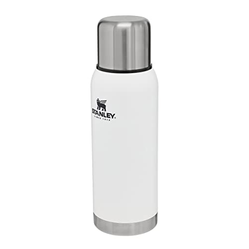 Stanley Adventure Thermos 1L - Mantiene il Caldo o il Freddo per 24 Ore (Caldo/Freddo) - Borraccia Termica - Senza BPA - Bottiglia Termos 1L - Borraccia Acciaio Inox - Polar White