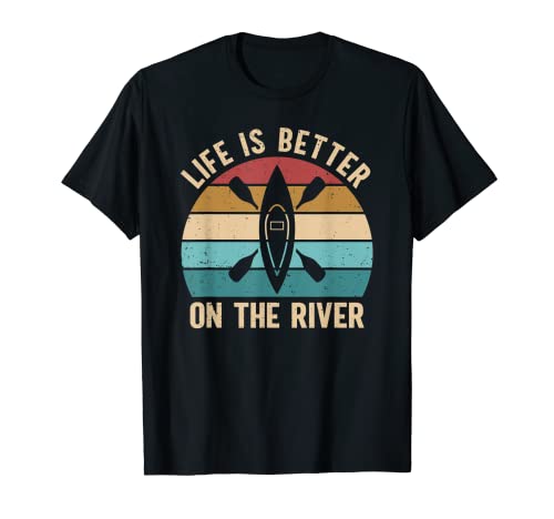 La vita è meglio sul fiume Outdoor Canoa Kayak Paddle Boat Maglietta
