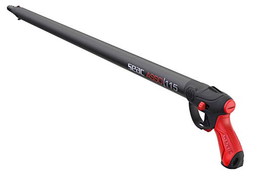 SEAC Asso C/R, Fucile Subacqueo Pneumatico con Regolatore per Pesca Sub Unisex Adulto, Nero/Rosso, 75 cm