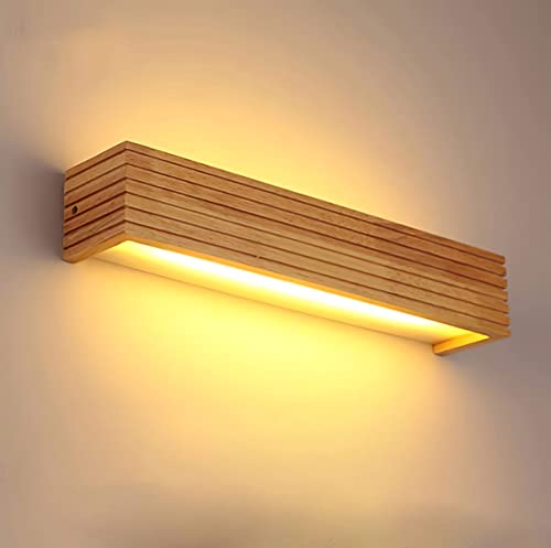 Lampada da Parete LED, HBVAN Applique a LED in Legno Lampada a Muro Interni per Soggiorno Camera da letto Scala corridoio (35cm A)