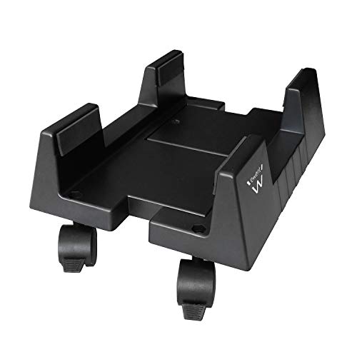 Ewent EW1290 Portacase, Supporto per PC case con rotelle Bloccabili, larghezza regolabile, nero