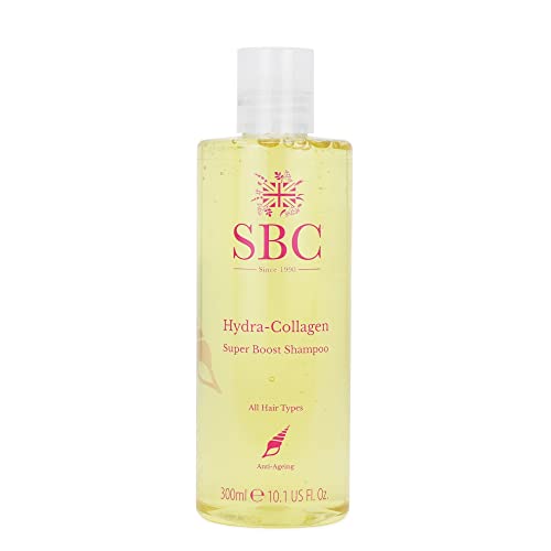 SBC Skincare - Shampoo con Collagene Marino - 300 ml - Dona Morbidezza e Luminosità - Shampoo con Collagene Capillare per Capelli Fini, Secchi o Danneggiati - Hydra-Collagen Super Boost Shampoo