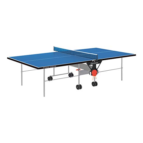 Garlando Tavolo da Ping Pong Training Outdoor con Ruote per Esterno Blu