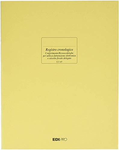 EDIPRO - E2149 - Registro cronologico conferimento /revoca delle deleghe all'utilizzo dei servizi di fatturazione elettronica e del cassetto fiscale 14 pagine f.to 31x24,5