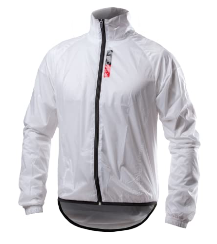 Biotex Mantellina X-Light Antivento da Uomo, Giacca per Ciclismo e Running, Intimo Tecnico Sportivo Ottimo Durante Pioggia e Vento, Bianco, L
