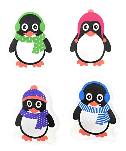 MC-Trend - Set di 4 scaldamani a forma di pinguini per mani e dita calde, riutilizzabili