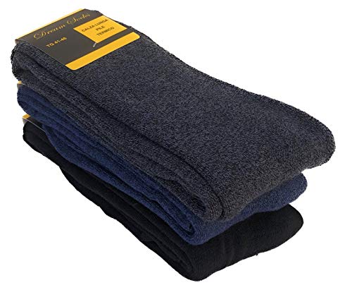 DREAM SOCKS calze calzini lunghi in pile termici invernali da sci antifreddo,calzini pesanti ad elevato isolamento termico,vari assortimenti.(3-pack or 6-pack) (41/46, 3 paia ass.A)