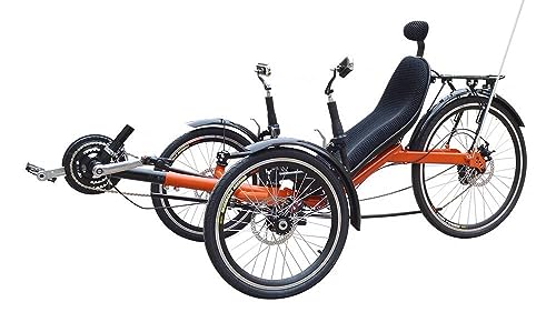 Triciclo regolabile rosso grasso pneumatico 20 pollici 6 velocità reclinata 3 ruote pedale triciclo bici