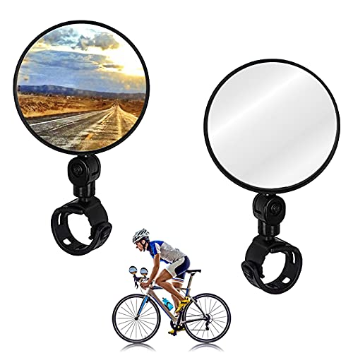 DONGSZQ Specchietto Retrovisore Bici,2Pcs Specchio Retrovisore Convesso Regolabile 360, Adatto per Bicicletta e Bici elettrica