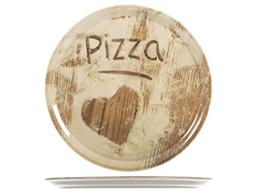 SATURNIA Set 6 Piatti Pizza Assortiti con disegno a forma di Cuore, Porcellana, 33 cm