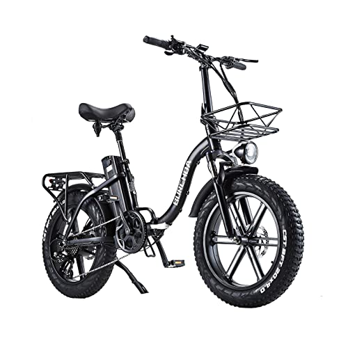BURCHDA Bici elettriche per adulti, R8S 20 '* 4' Fat Tire pieghevole Mountain bike elettrica, 48 V 20 Ah batteria rimovibile, display LCD, 8 velocità