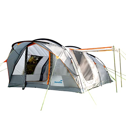 Skandika Egersund 5/7 persone | Tenda campeggio con/senza tecnologia Sleeper, pavimento della tenda cucito, cabina notte nera, altezza 2 m, impermeabile (5 persone)