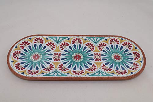 APS 84686 Arabeske - Piatto in melamina, effetto terracotta con decorazione, 38 x 15,5 x 2 cm