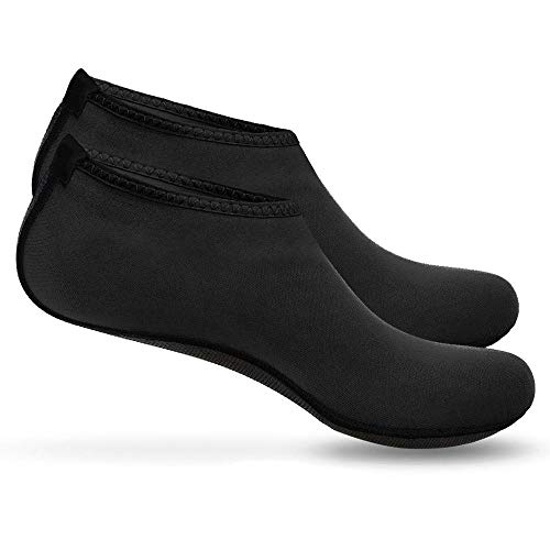 Boolavard Scarpe Sport Acquatici Barefoot Quick-Dry Aqua Yoga Slip Slip-on per Uomo Donna Bambino (XL - 42-43 EU, Nero)