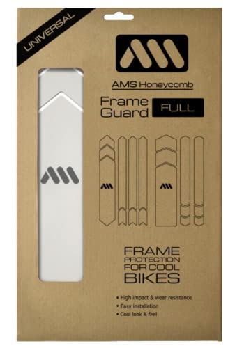 All Mountain Style AMSFG5CLSV Protezione telaio XXL ad alto impatto - Protegge la tua bicicletta da graffi e ammaccature, Chiaro/Argento