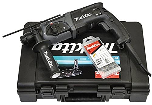 Martello combinato Makita HR2470BX40 con set di punte SDS-PLUS in valigetta di trasporto, 780 W, 230 V, Black Edition