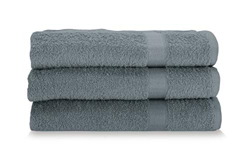 Gabel Asciugamani Viso, Spugna di Puro Cotone Idrofilo, 60 x 100 cm, Metallo, Set da 3 Pezzi