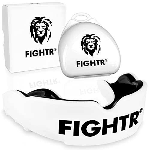FIGHTR Paradenti di Alta qualità - respirazione Ideale & Facilmente Adattamento | Paradenti per Boxe, MMA, Muay Thai, Hockey | incl. Box igiene