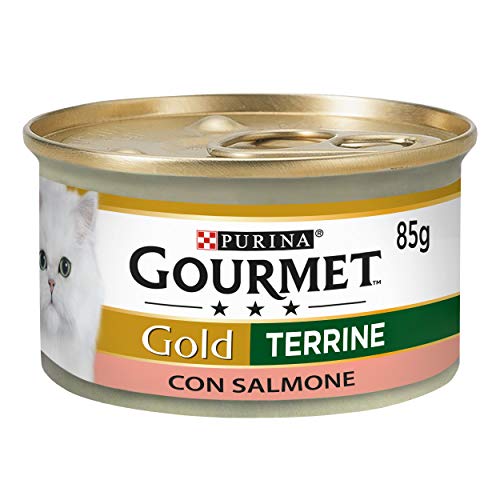 Purina Gourmet Gold Gatto PatÃ¨ con Salmone, 24 Lattine da 85 g