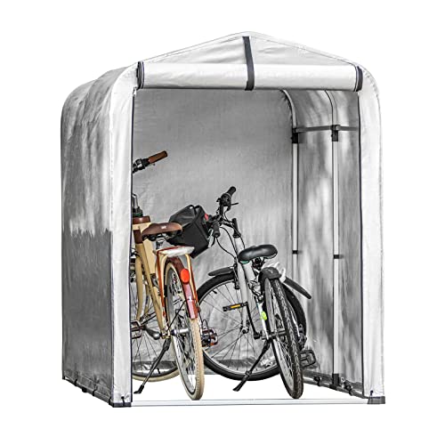 SoBuy Tenda per Bicicletta Impermeabile Protezione UV da Garage Multiuso da Giardino in Colore Argento, 120x176x163 cm, KLS11