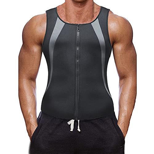 XDSP Fit Style Waist Trainer Vest for Weightloss Hot Compressione Gilet Dimagrante, Accelera la Sudorazione e la Perdita di Peso, Sudore Shaper Allenamento Fitness (Gray, L)