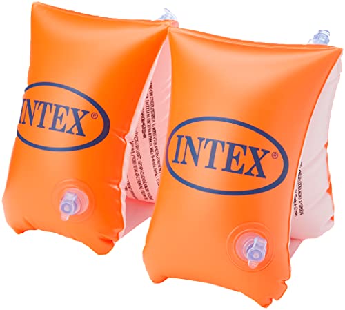 Intex- Braccioli Deluxe, Colore Arancio/Bianco, 30 x 15 cm, 58641