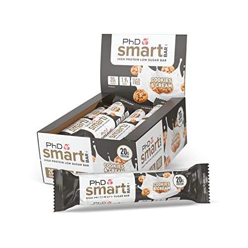 PhD Nutrition Smart Bar Barretta Proteica | Gusto Biscotti e Crema | A A Basso Contenuto di Zucchero e Grasso | Confezione da 12 x 64 g