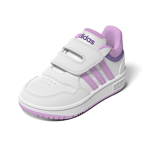 adidas Hoops, Shoes-Low (Non Football) Unisex-Bimbi 0-24, Bianco (Ftwr White/Bliss Lilac/Violet Fusion), 22 EU