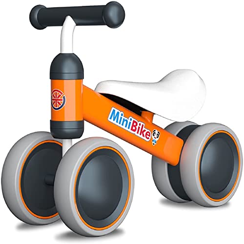 XIAPIA Bici Senza Pedali, Bicicletta Senza Pedali Blance Bike a Equilibrio Bambini 1-2 Anni Triciclo, Regalo Come Prima Bici Senza Pedal( arancione)