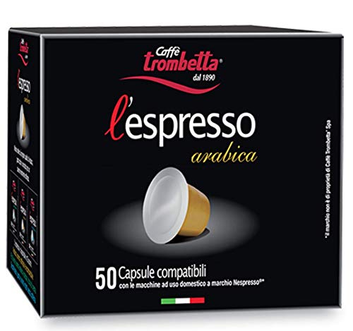 Caffè Trombetta L'Espresso Arabica, Confezione da 50 Capsule