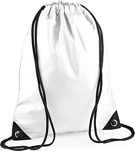 CLOTHING sacca zaino sportivo impermeabile borsa zainetto nylon con angoli rinforzati per scuola palestra piscina sport e tempo libero bambino adulto (Bianco neutro)