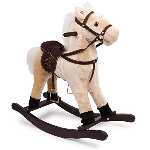 4101 Cavallo a dondolo 'Zottel' small foot, in legno e tessuto, con effetti sonori (suono di zoccoli al galoppo e nitrito), dai 3 anni di età